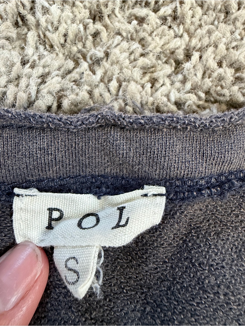 POL Washed Charcoal Pullover - Picture 2 of 3